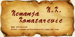 Nemanja Konatarević vizit kartica